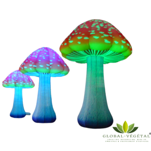 Location de champignon gonflable géant lumineux