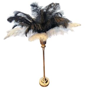 Location vase décoratif plumes noires et blanches