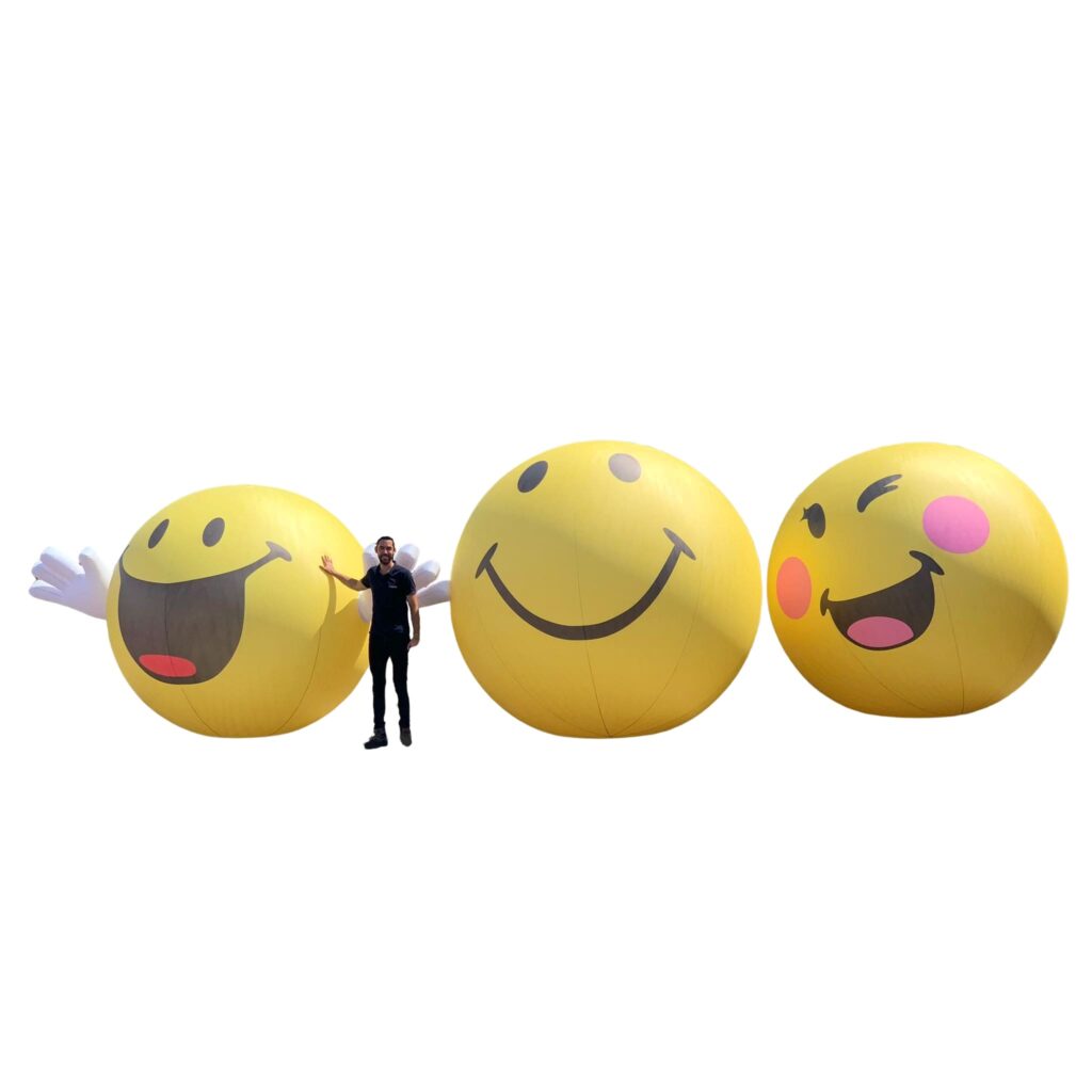 Location décoration Smileys géants gonflables