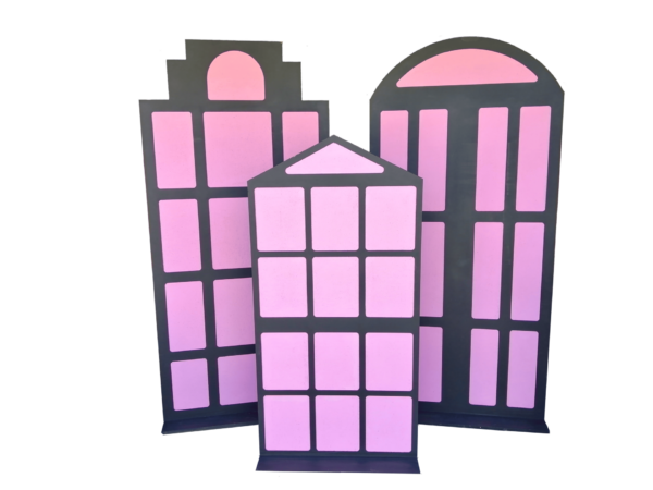 Location Facades de building saturation rose