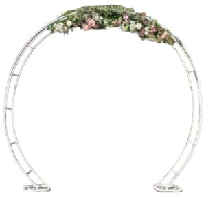 Location arche florale ronde blanche