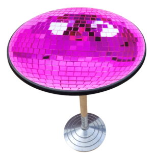 Location mange debout boule à facettes rose
